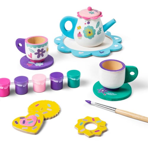 PAINT WOODEN TEA SET